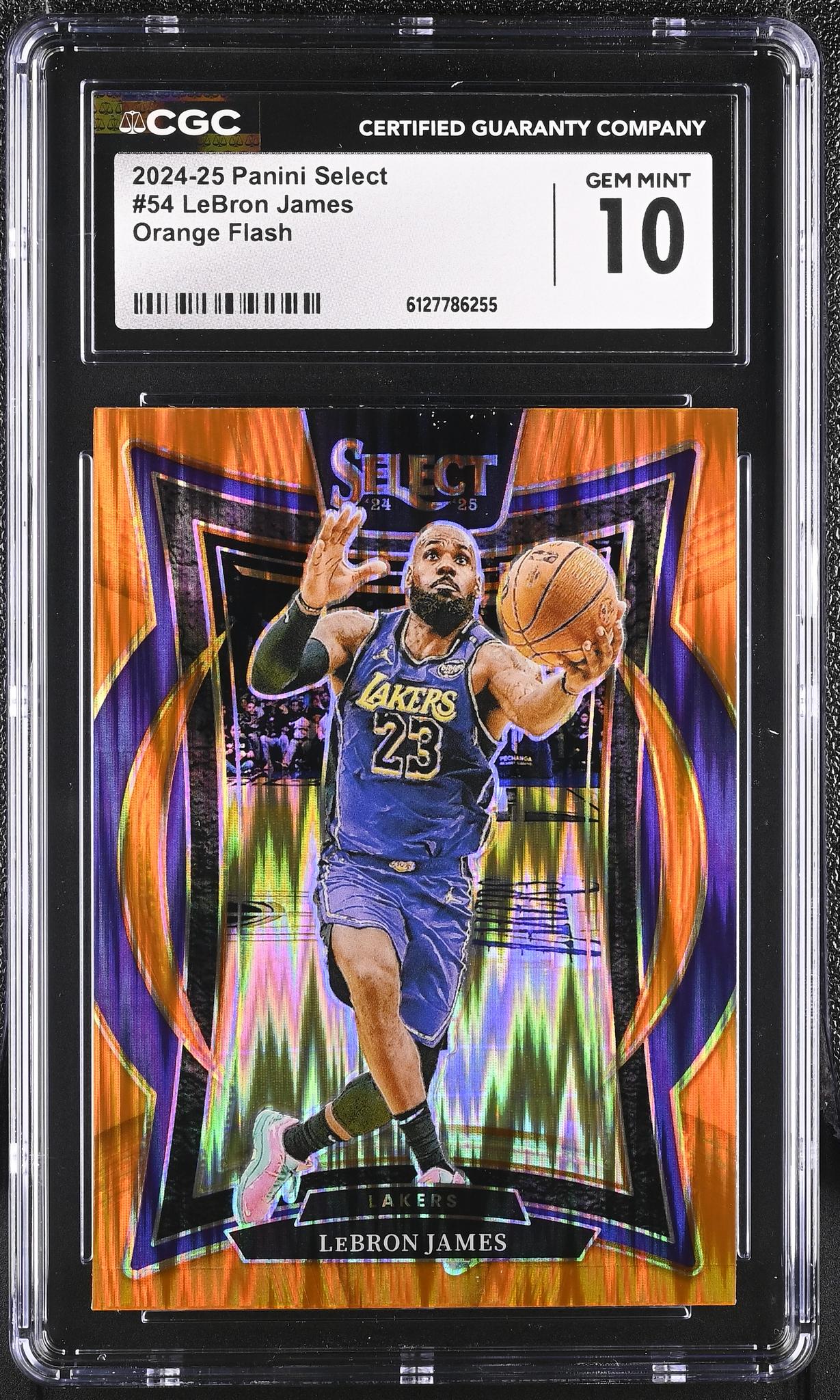 2024 Select #54 LeBron James Orange Flash CGC 10