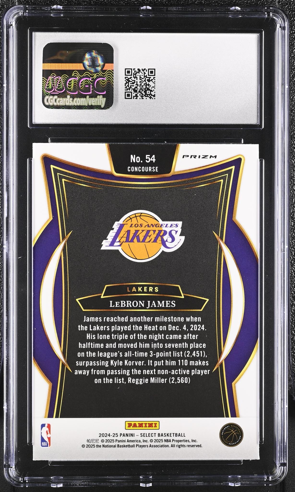 2024 Select #54 LeBron James Orange Flash CGC 10
