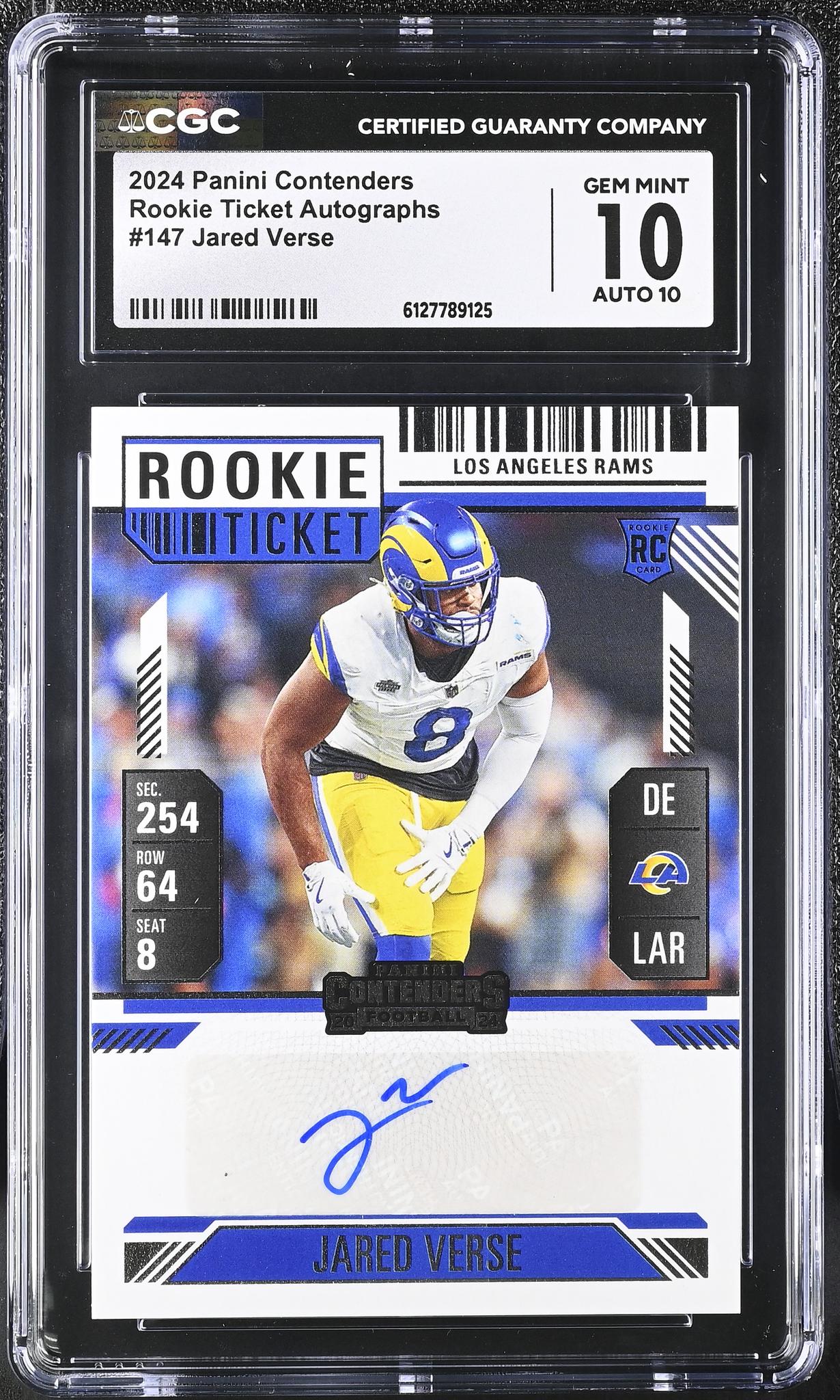 2024 Contenders #147 Jared Verse Rookie Ticket Autographs Auto CGC 10