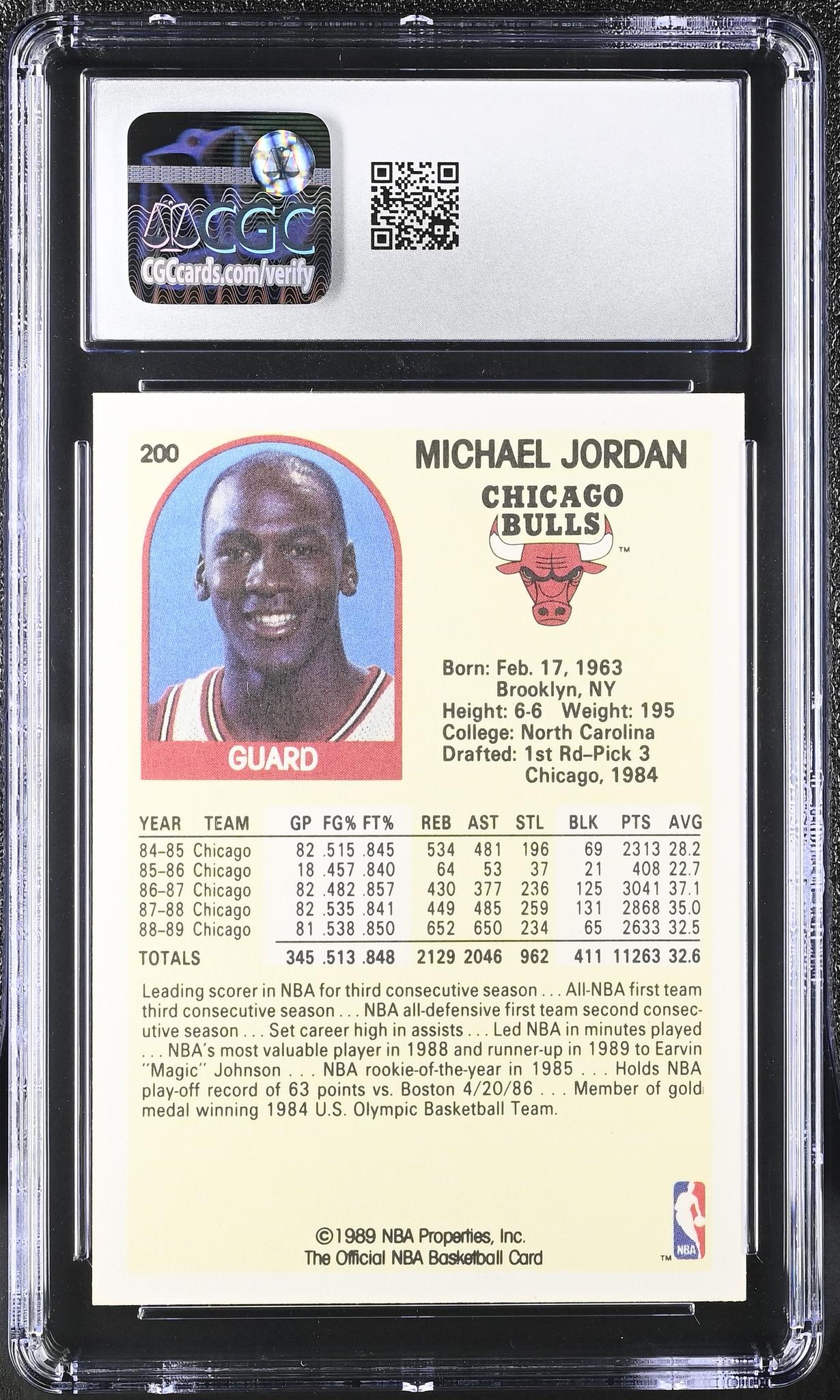 1989 NBA Hoops #200 Michael Jordan CGC 9