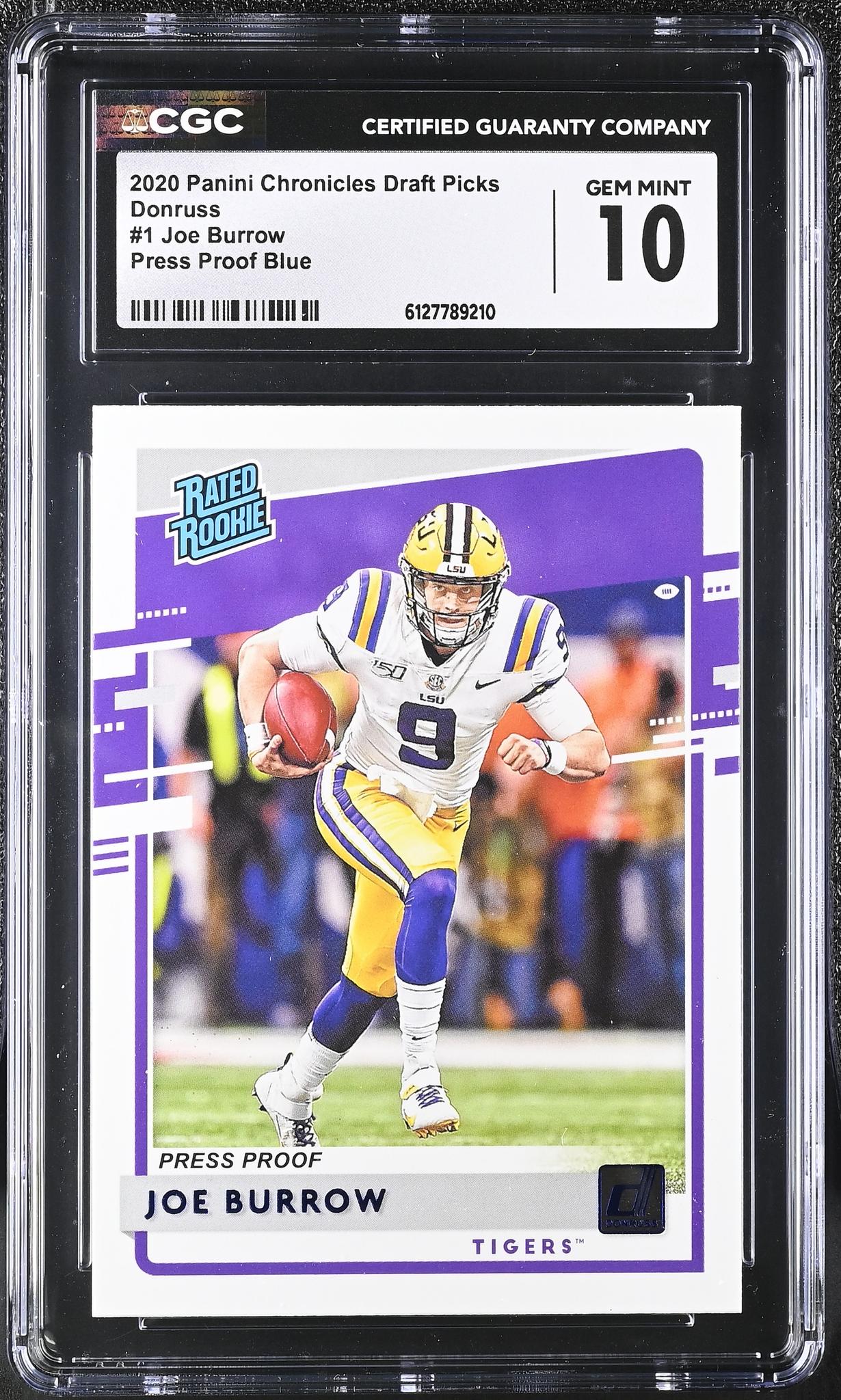 2020 Donruss #1 Joe Burrow Press Proof CGC 10