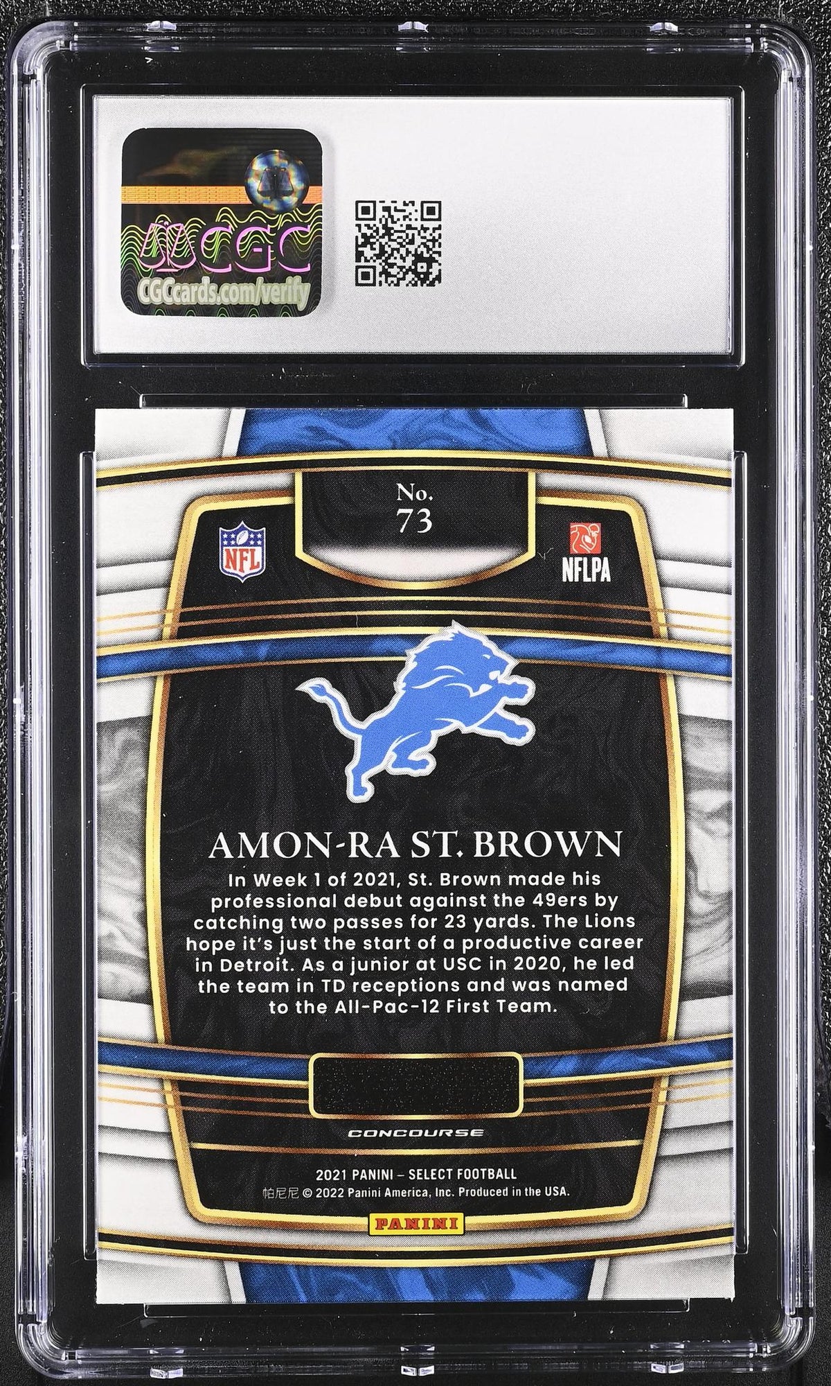 2021 Select #73 Amon-Ra St. Brown Concourse CGC 10
