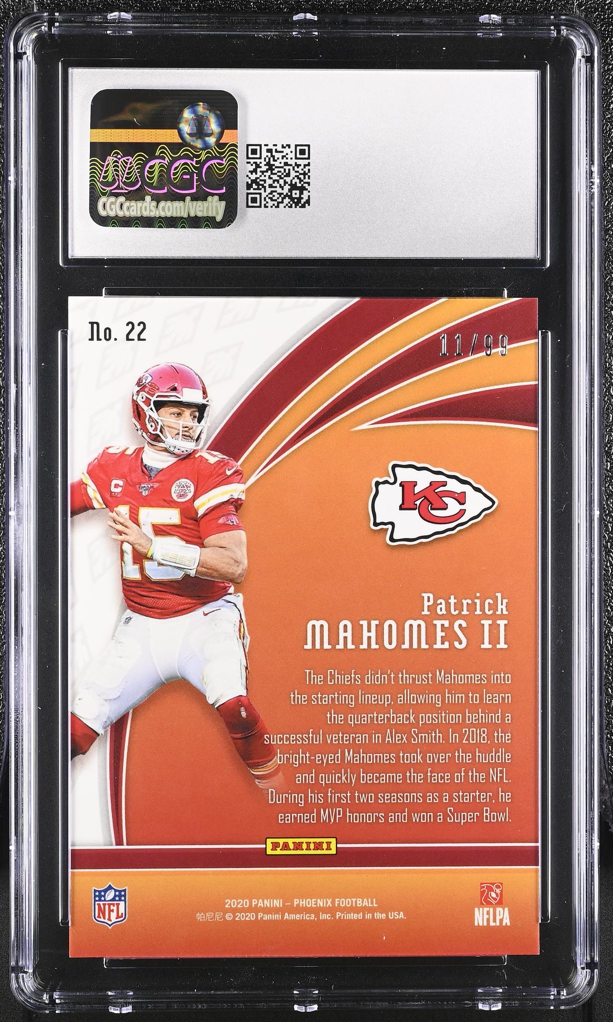 2020 Phoenix #22 Patrick Mahomes II Flame Throwers /99 CGC 10