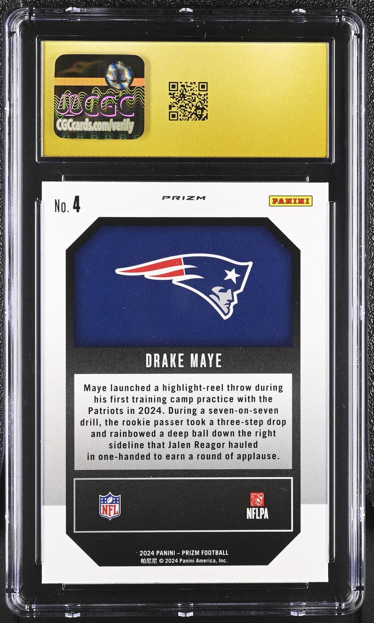 2024 Prizm #4 Drake Maye Emergent CGC 10