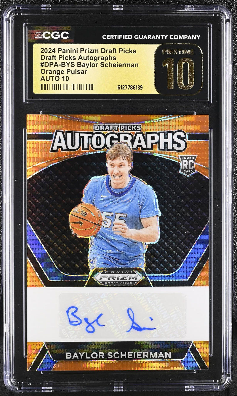 2024 Panini Prizm Draft Picks Baylor Scheierman Auto #DPA-BYS CGC 10