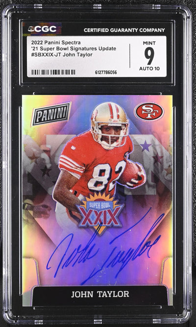 2022 Spectra #SBXXIX-JT John Taylor '21 Super Bowl Signatures Update CGC 9