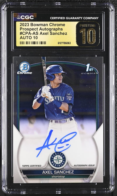 2023 Bowman Chrome Prospect Autographs Axel Sanchez #CPA-AS Auto CGC 10