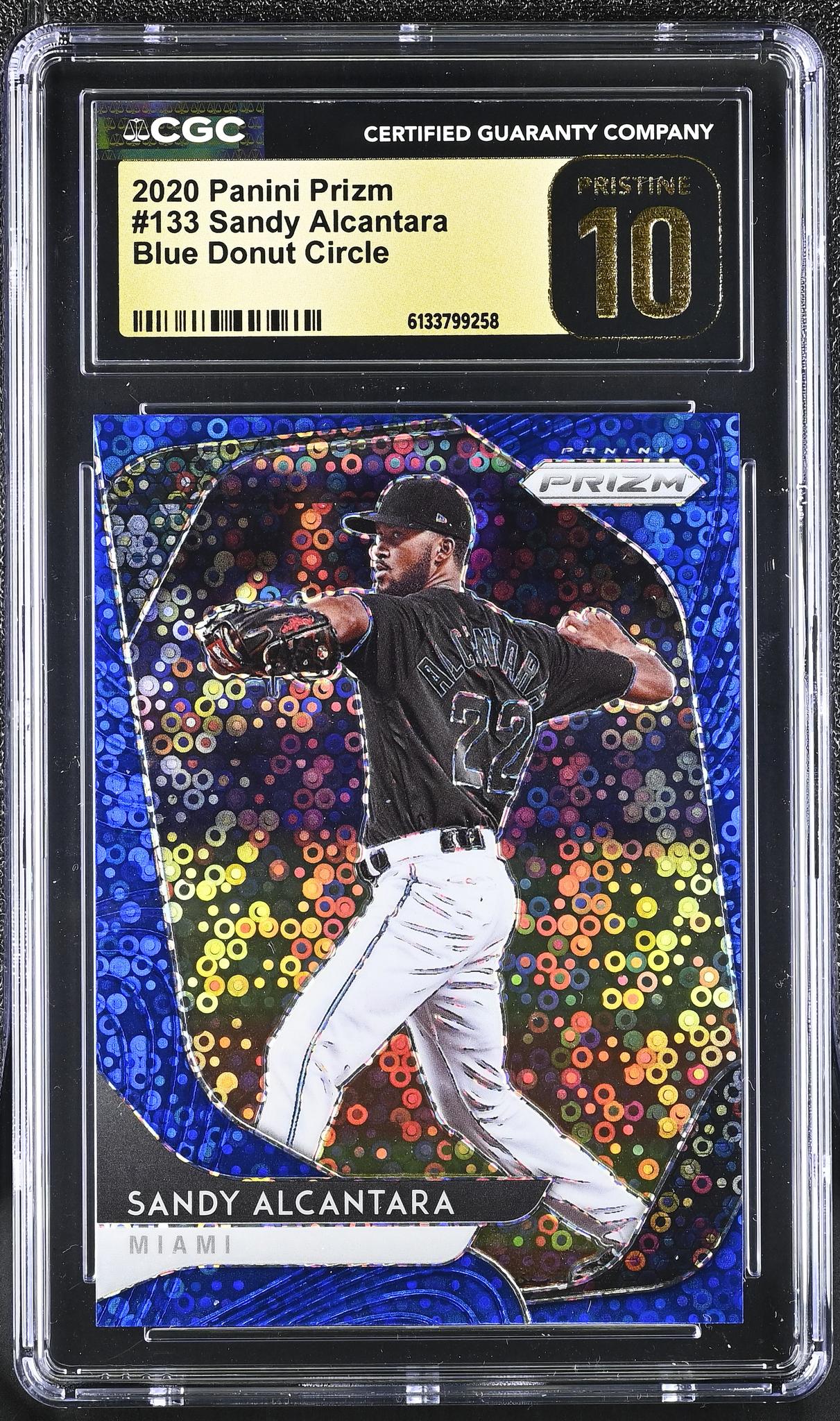 2020 Prizm #133 Sandy Alcantara Blue Donut Circle /199 CGC 10