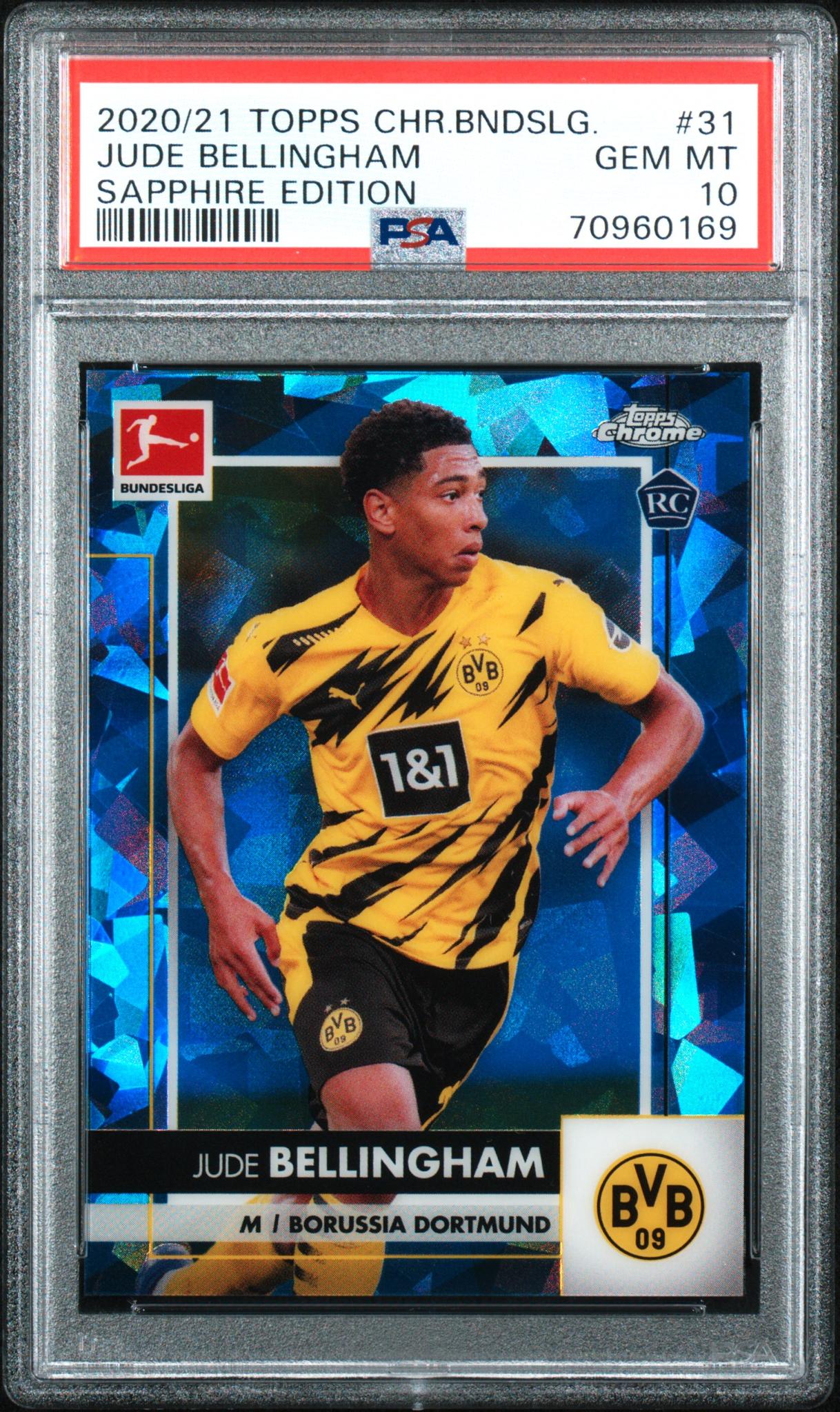 2020 Topps Chrome Bundesliga Sapphire Edition Jude Bellingham #31 PSA 10