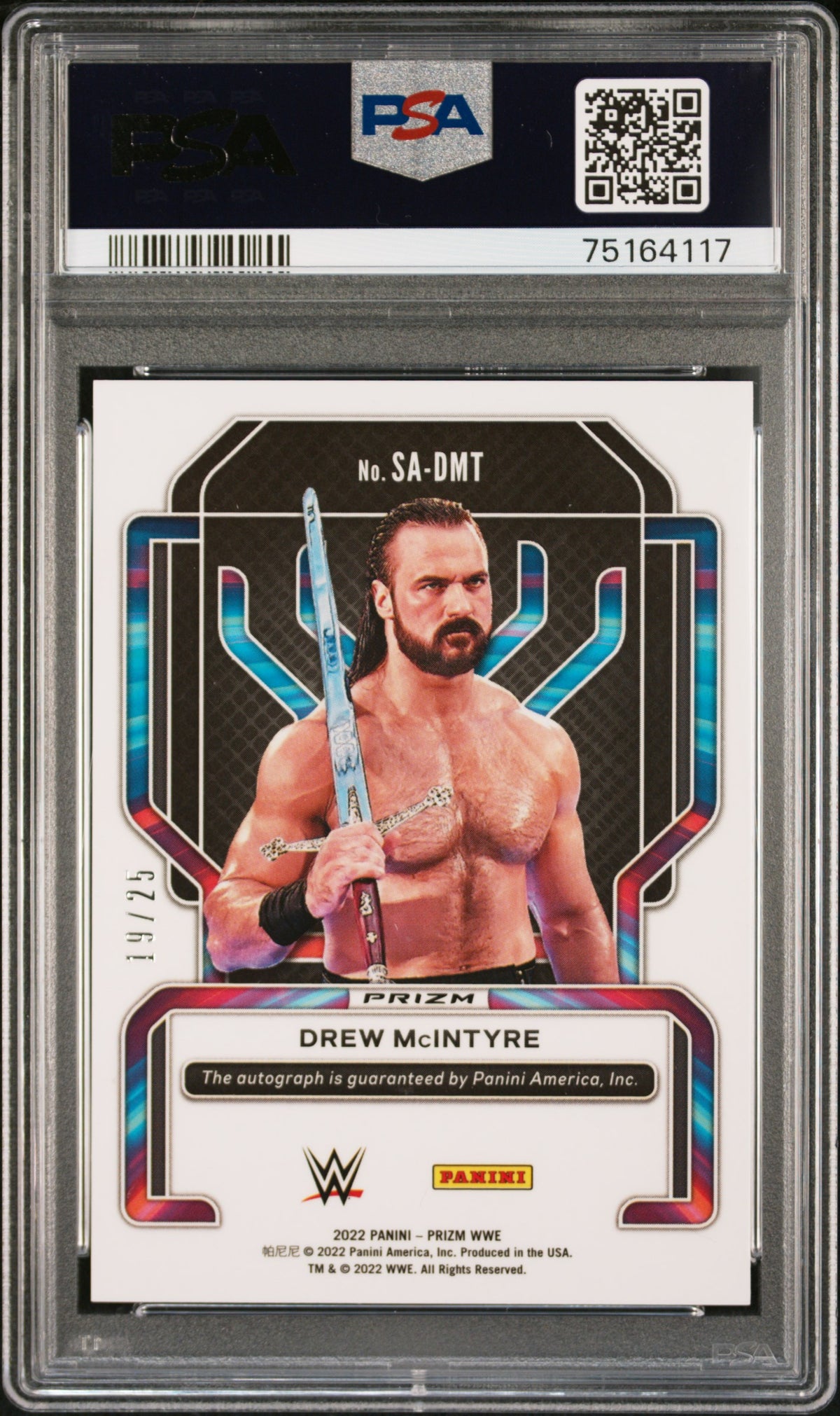 2022 Panini Prizm WWE Drew McIntyre #SA-DMT Superstar Au-Mojo Prizm Auto /25 PSA 10