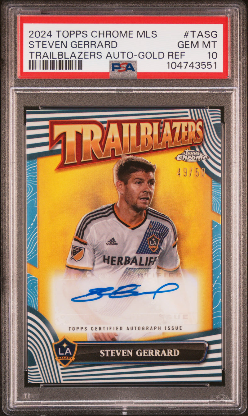 2024 Topps Chrome Trailblazers Steven Gerrard Auto #TASG /50 PSA 10