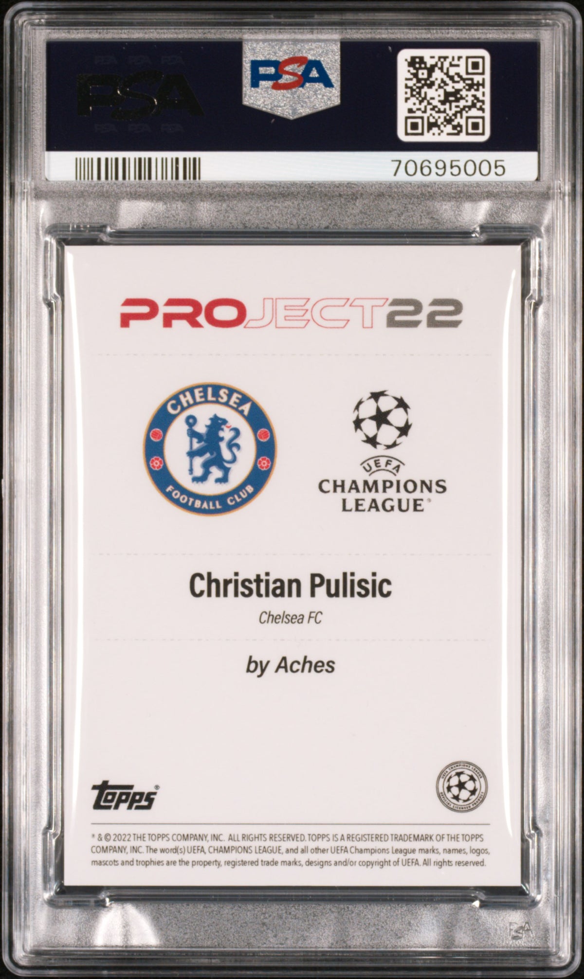 2022 Topps Project22 UEFA Aches-Blue Christian Pulisic /10 PSA 10