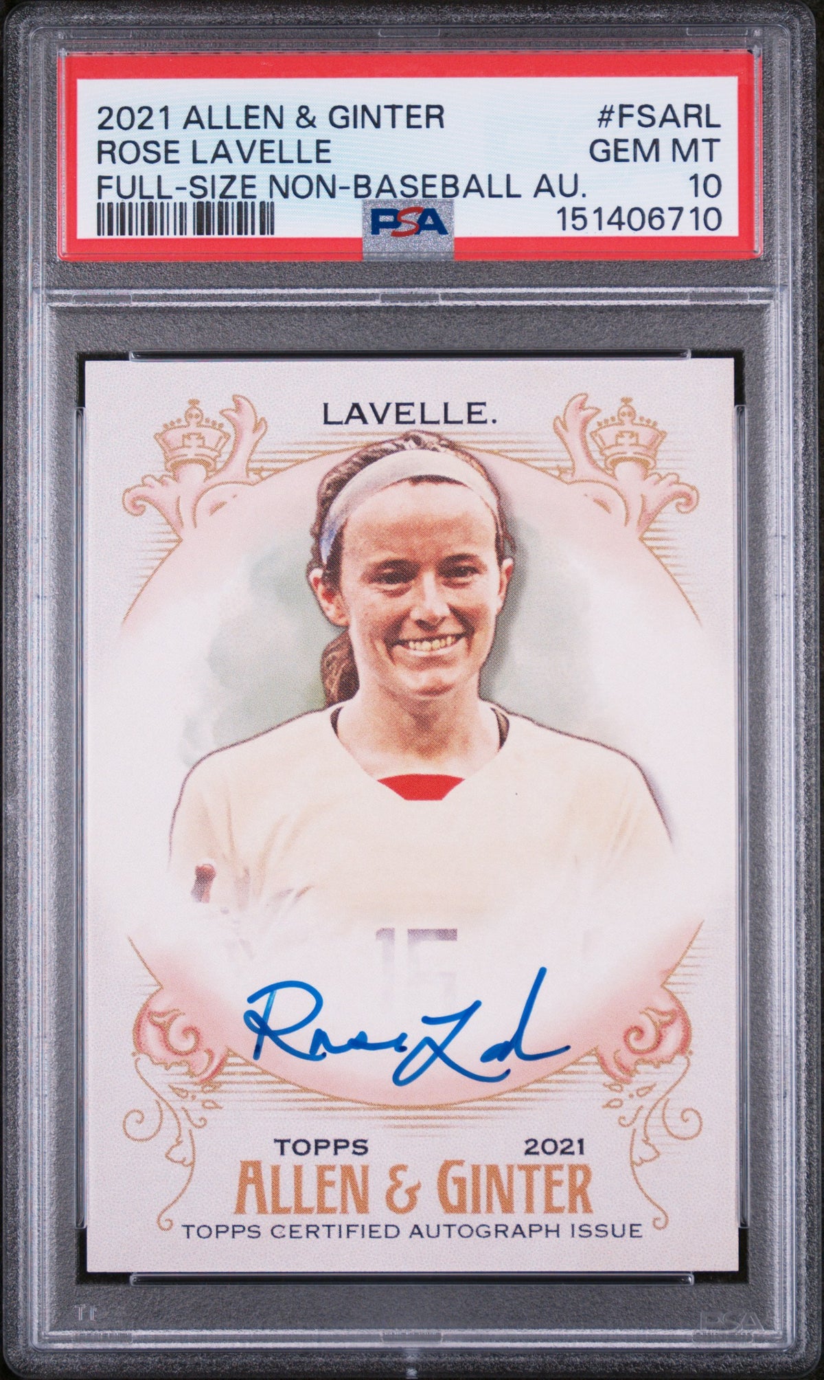 2021 Topps Allen and Ginter Autograph Rose Lavelle #FSARL PSA 10