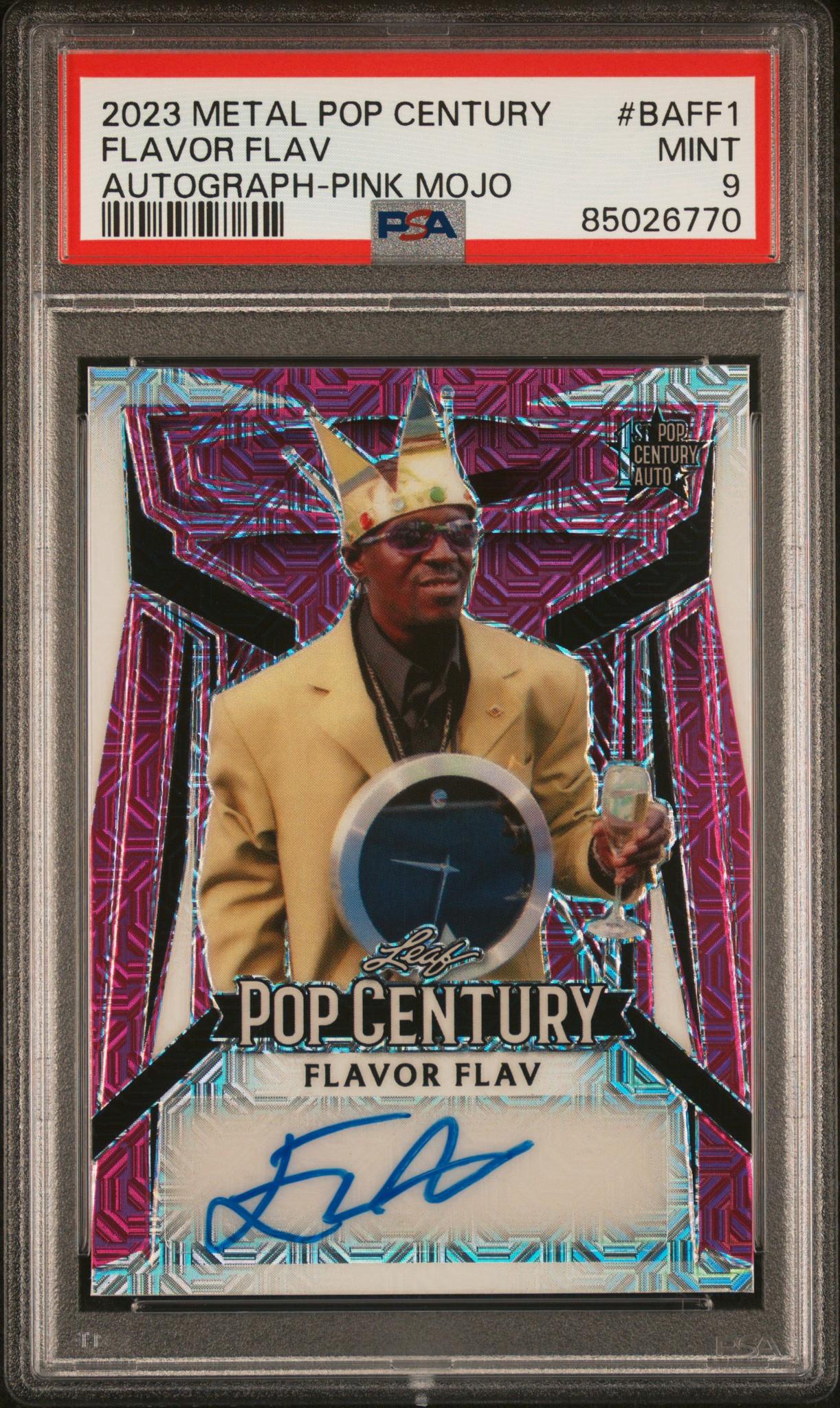 2023 Leaf Metal Pop Century Autograph Pink Mojo Flavor Flav #BAFF1 6/6 PSA 9