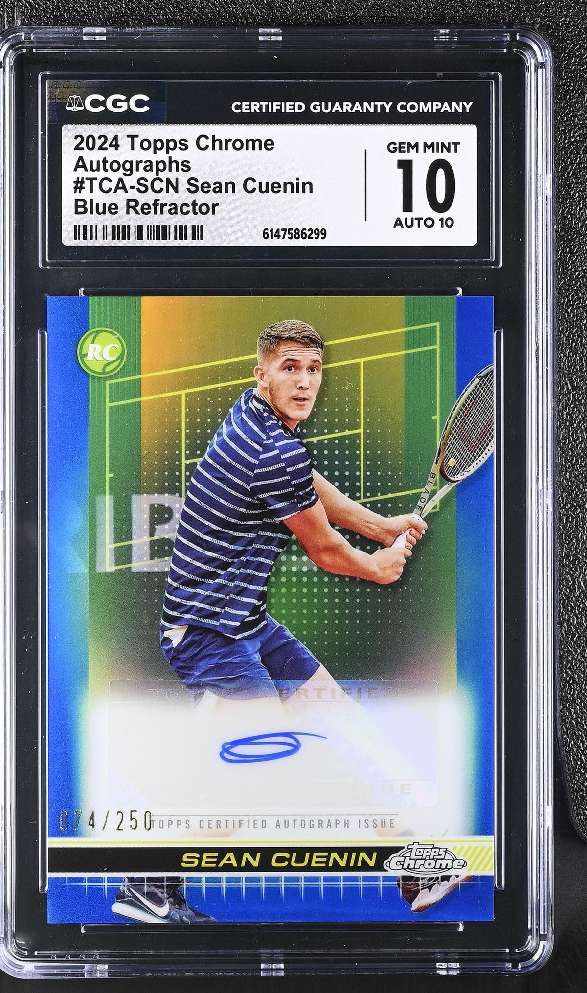 2024 Topps Chrome Sean Cuenin #TCA-SCN Blue Refractor Auto /250 CGC 10