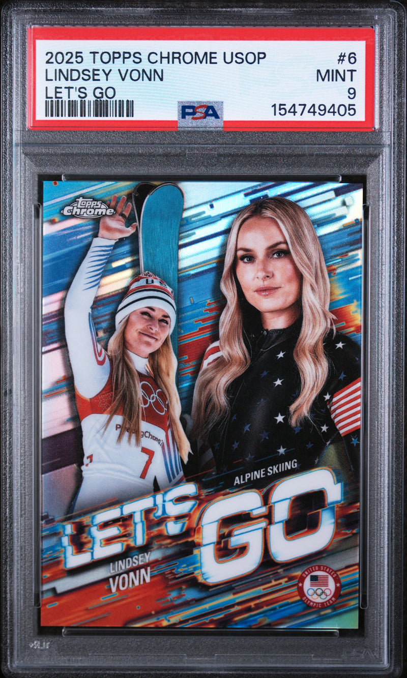 2026 Topps Chrome U.S. Winter Olympic & Paralympic Team Hopefuls Let's Go Lindsey Vonn #6 PSA 9