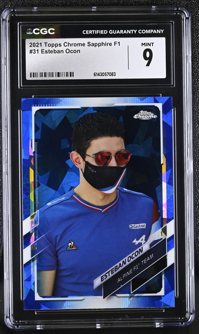 2021 Topps Chrome #31 Esteban Ocon Sapphire CGC 9