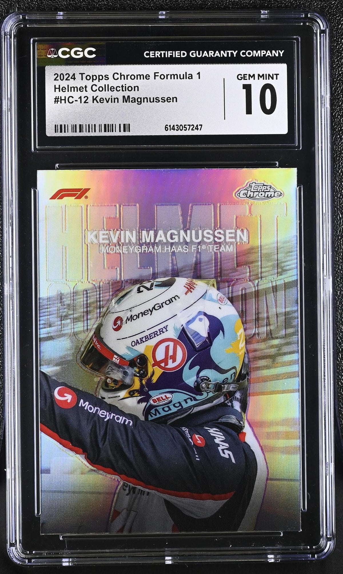 2024 Topps Chrome #HC-12 Kevin Magnussen Helmet Collection CGC 10