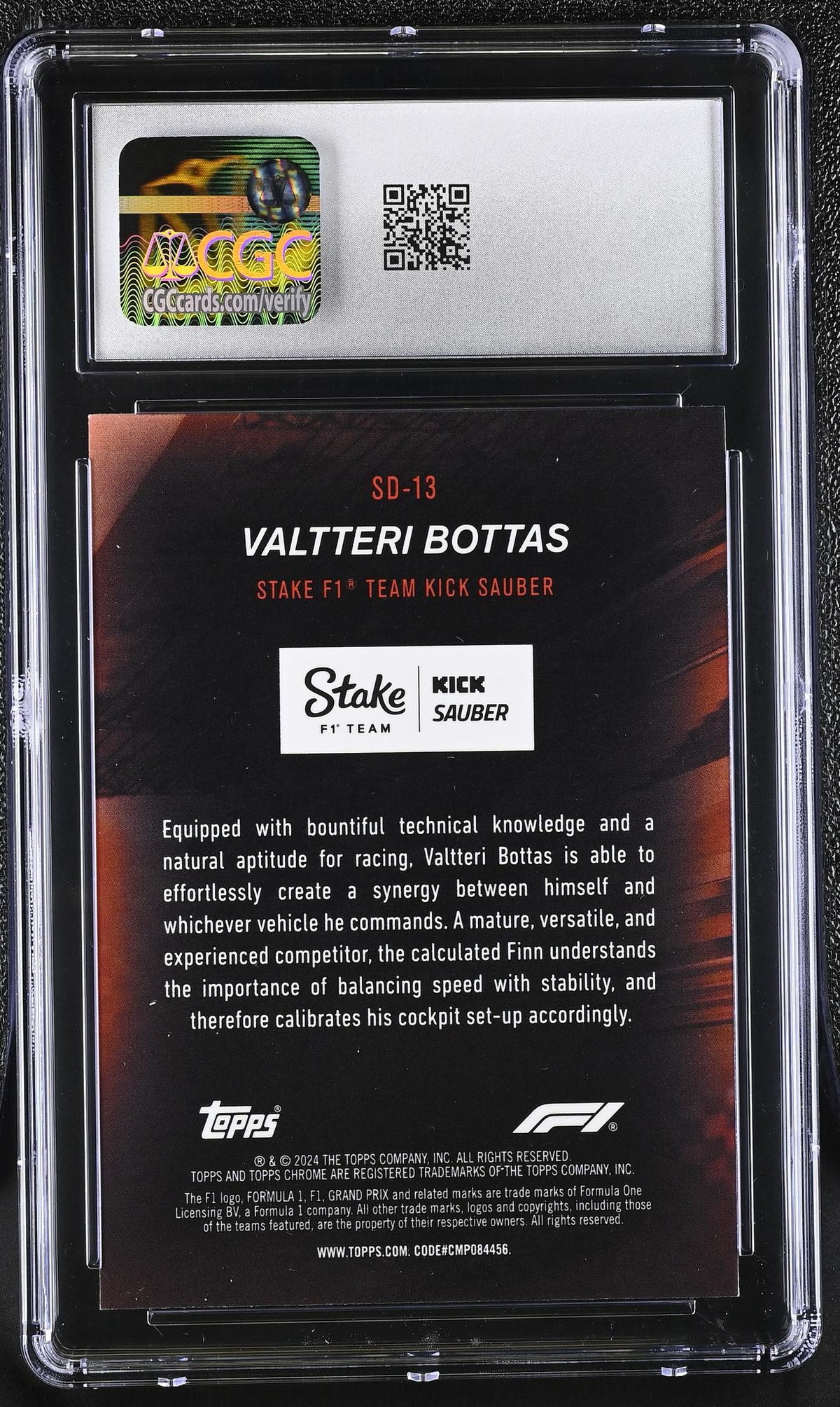 2024 Topps Chrome #SD-13 Valtteri Bottas Speed Demons CGC 10