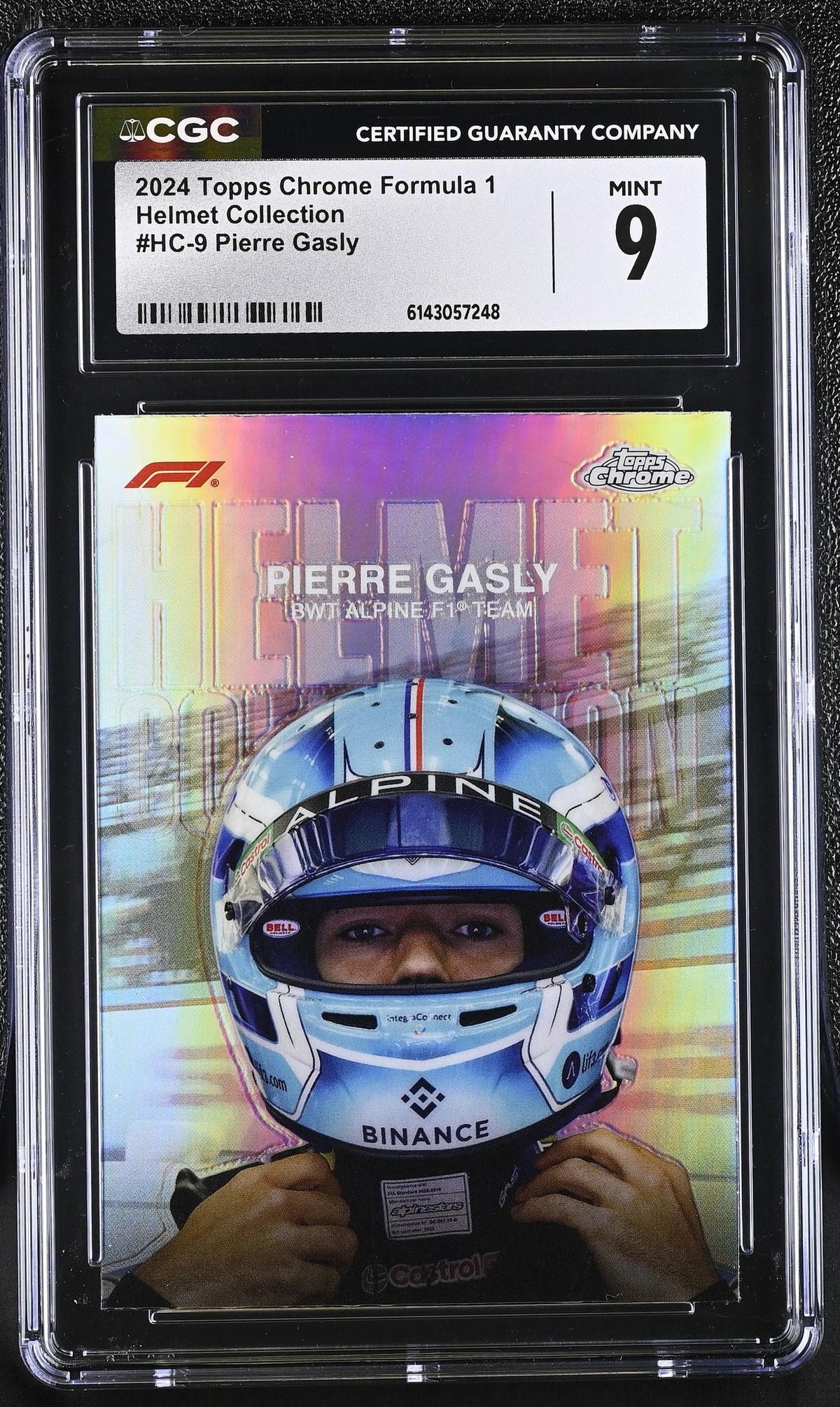 2024 Topps Chrome #HC-9 Pierre Gasly Helmet Collection CGC 9
