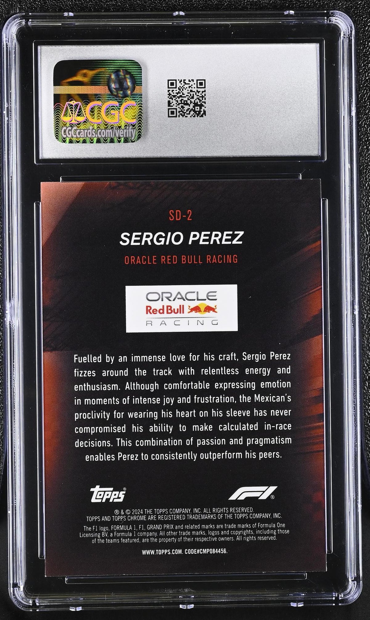 2024 Topps Chrome #SD-2 Sergio Perez Speed Demons CGC 9