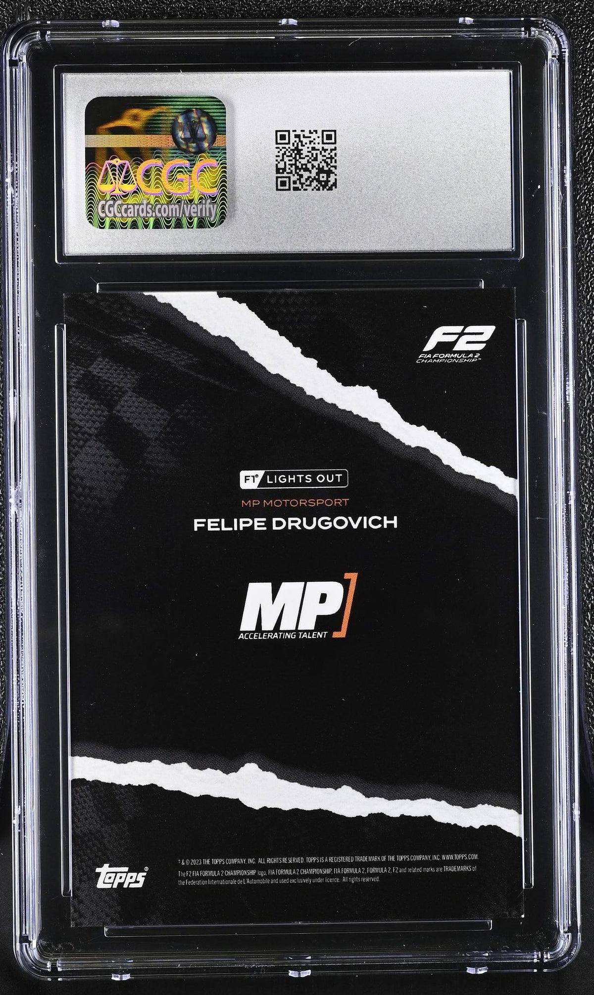 2022 Topps F1 Lights Out Felipe Drugovich Lights Out /15 CGC 10
