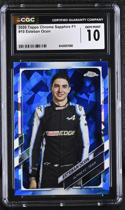 2020 Topps Chrome #10 Esteban Ocon Sapphire F1 CGC 10