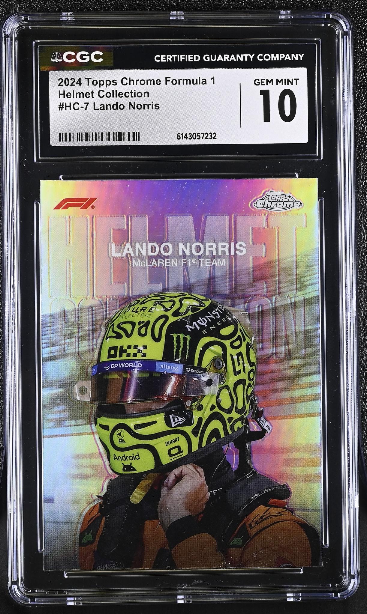 2024 Topps Chrome #HC-7 Lando Norris Helmet Collection CGC 10