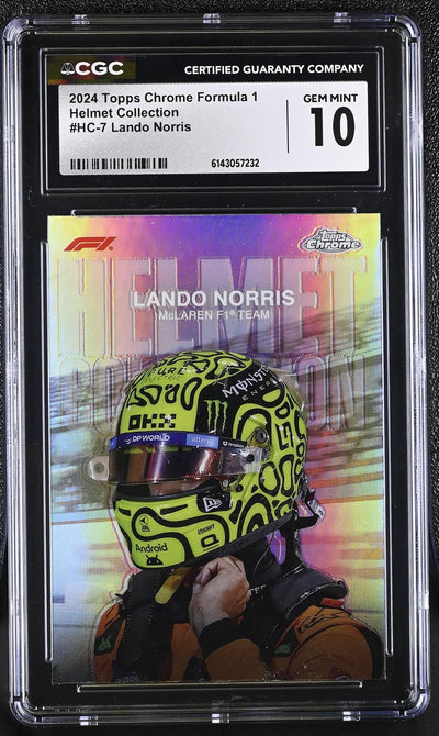 2024 Topps Chrome Formula 1 Lando Norris Helmet Collection #HC-7 CGC 10