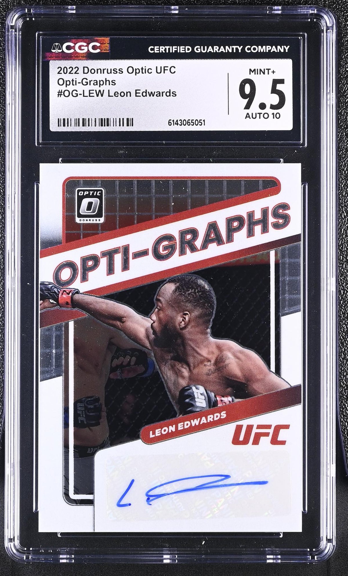 2022 Donruss Optic UFC Leon Edwards Opti-Graphs Auto #OG-LEW CGC 9.5