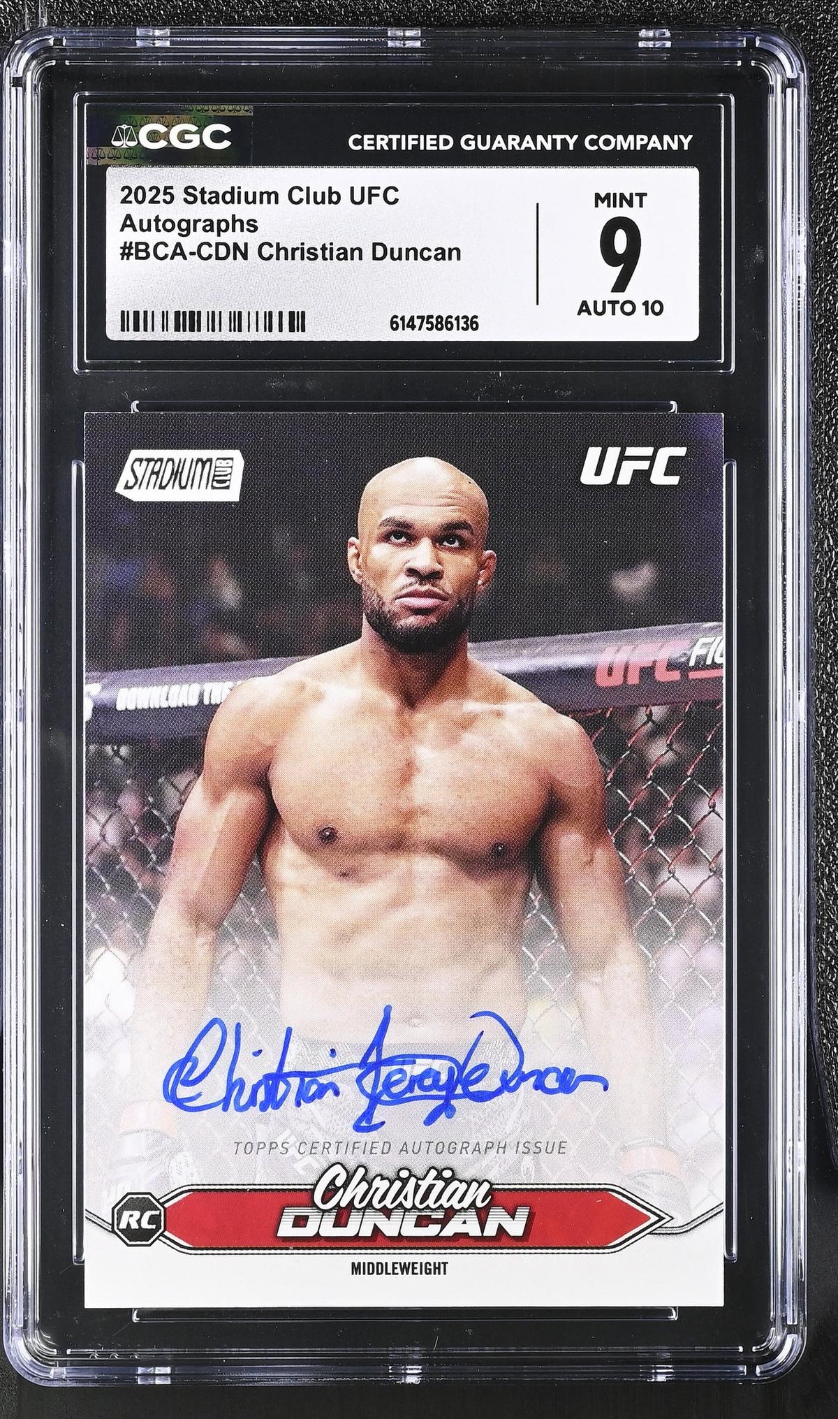 2025 Stadium Club UFC Christian Duncan Auto #BCA-CDN CGC 9