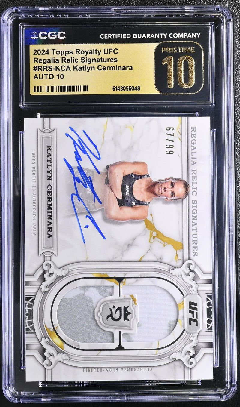 2024 Topps Royalty UFC Katlyn Cerminara Regalia Relic Signatures Auto #RRS-KCA /99 CGC 10