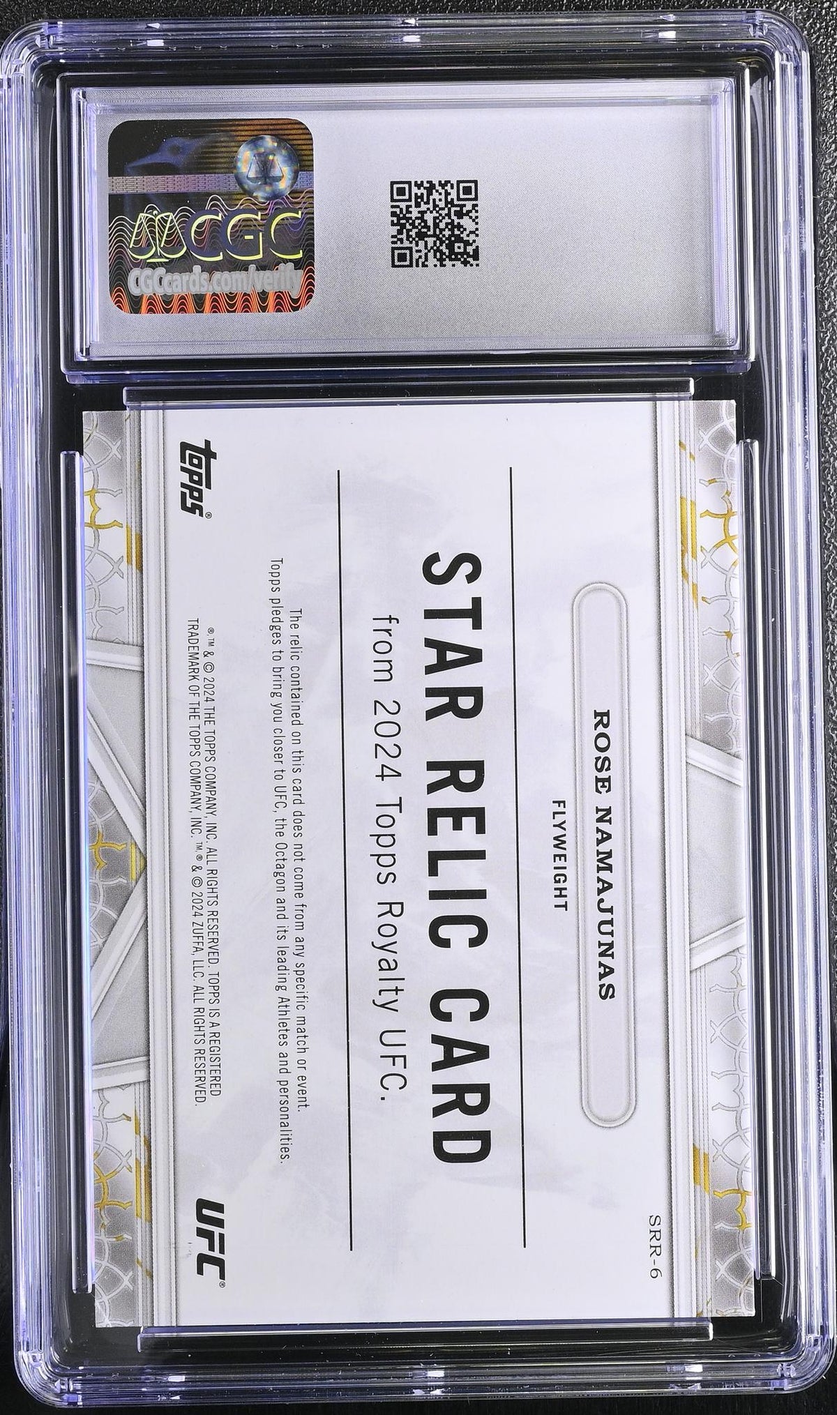 2024 Topps Royalty UFC Rose Namajunas Star Relics #SRR-6 /25 CGC 9