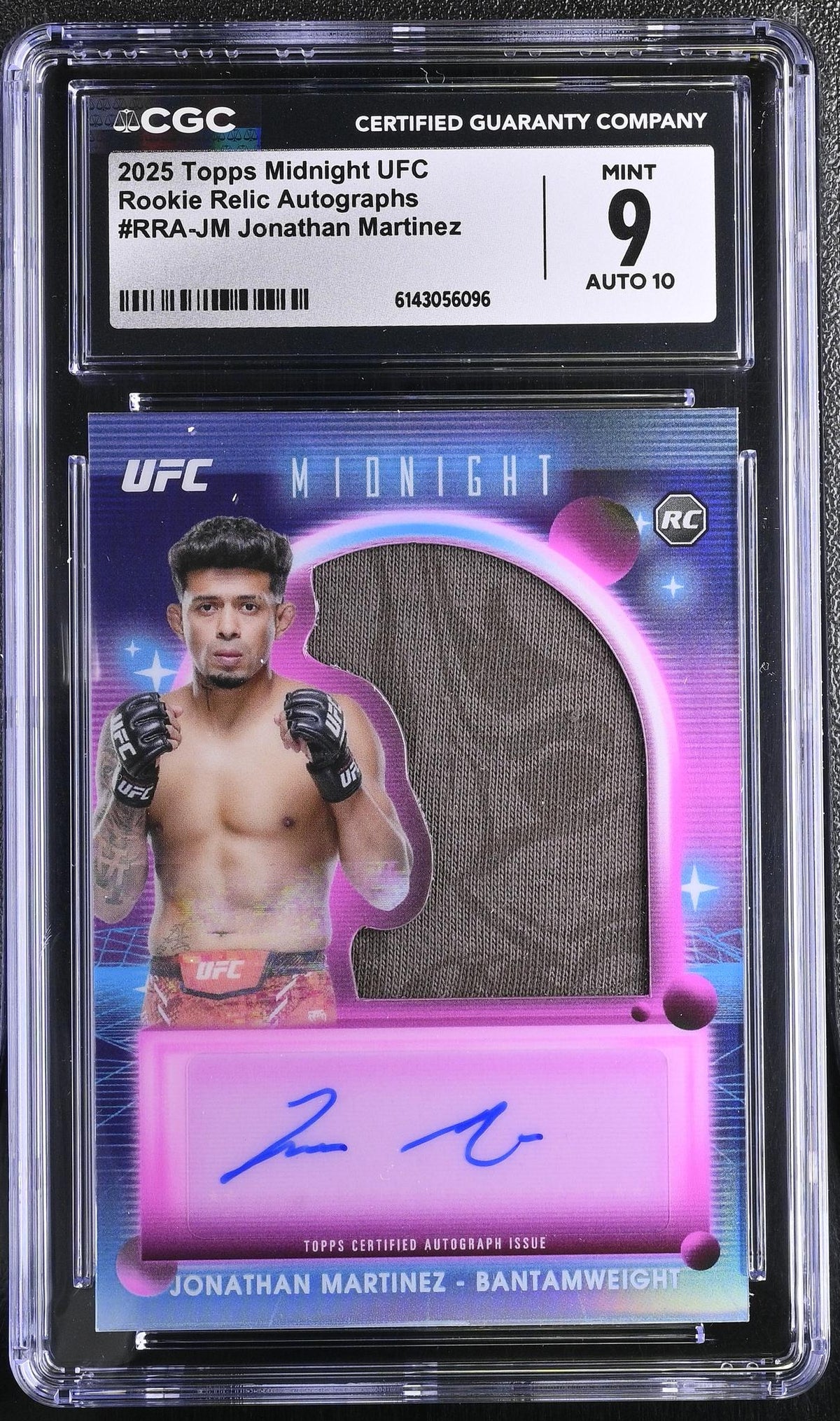 2025 Topps Midnight UFC Jonathan Martinez Rookie Relic Auto #RRA-JM CGC 9
