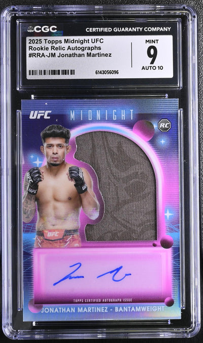 2025 Topps Midnight UFC Jonathan Martinez Rookie Relic Auto #RRA-JM CGC 9