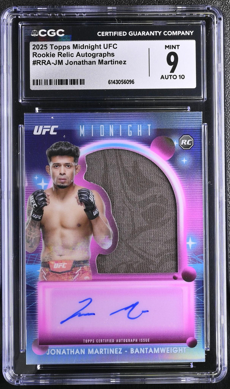 2025 Topps Midnight UFC Jonathan Martinez Rookie Relic Auto #RRA-JM CGC 9