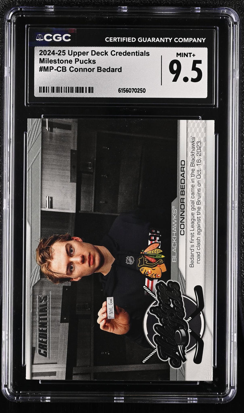 2024-25 Upper Deck Credentials Milestone Pucks Connor Bedard #MP-CB CGC 9.5