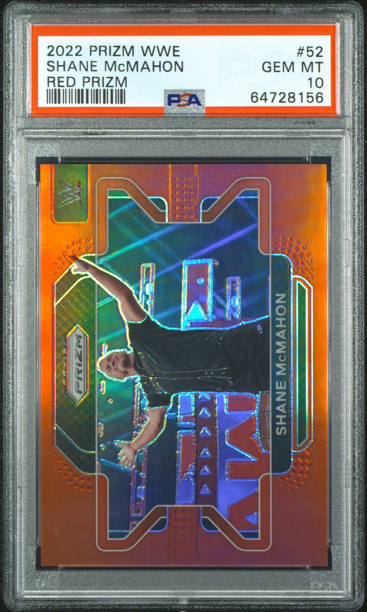 2022 Prizm WWE Shane McMahon #52 Red Prizm /199 PSA 10
