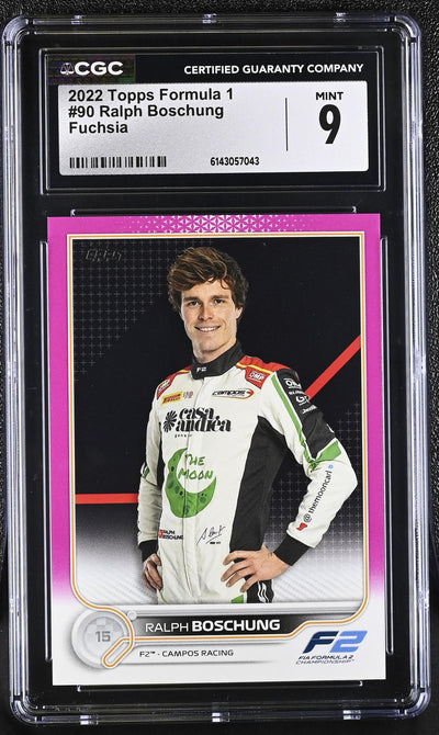 2022 Topps Formula 1 Ralph Boschung #90 Fuchsia /150 CGC 9