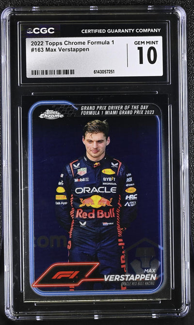 2022 Topps Chrome Formula 1 Max Verstappen #163 Miami Grand Prix CGC 10