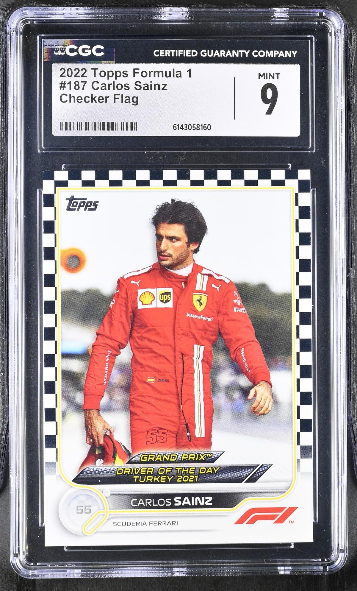 2022 Formula 1 #187 Carlos Sainz Checker Flag CGC 9