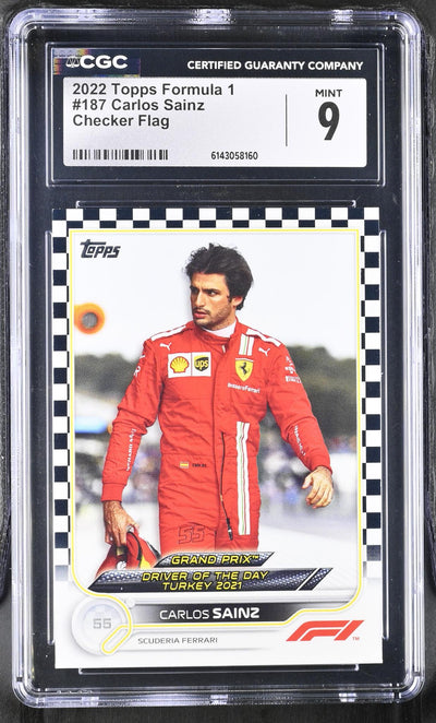 2022 Topps Formula 1 Carlos Sainz #187 Checker Flag CGC 9