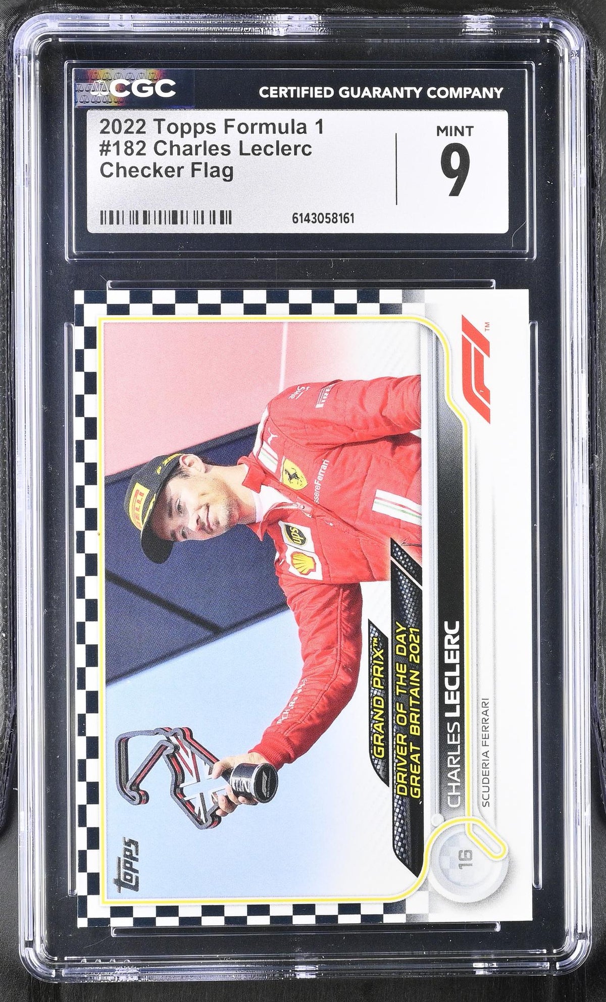 2022 Topps #182 Charles Leclerc Checker Flag CGC 9