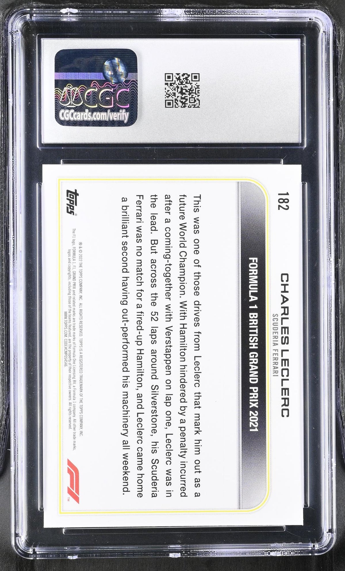 2022 Topps #182 Charles Leclerc Checker Flag CGC 9
