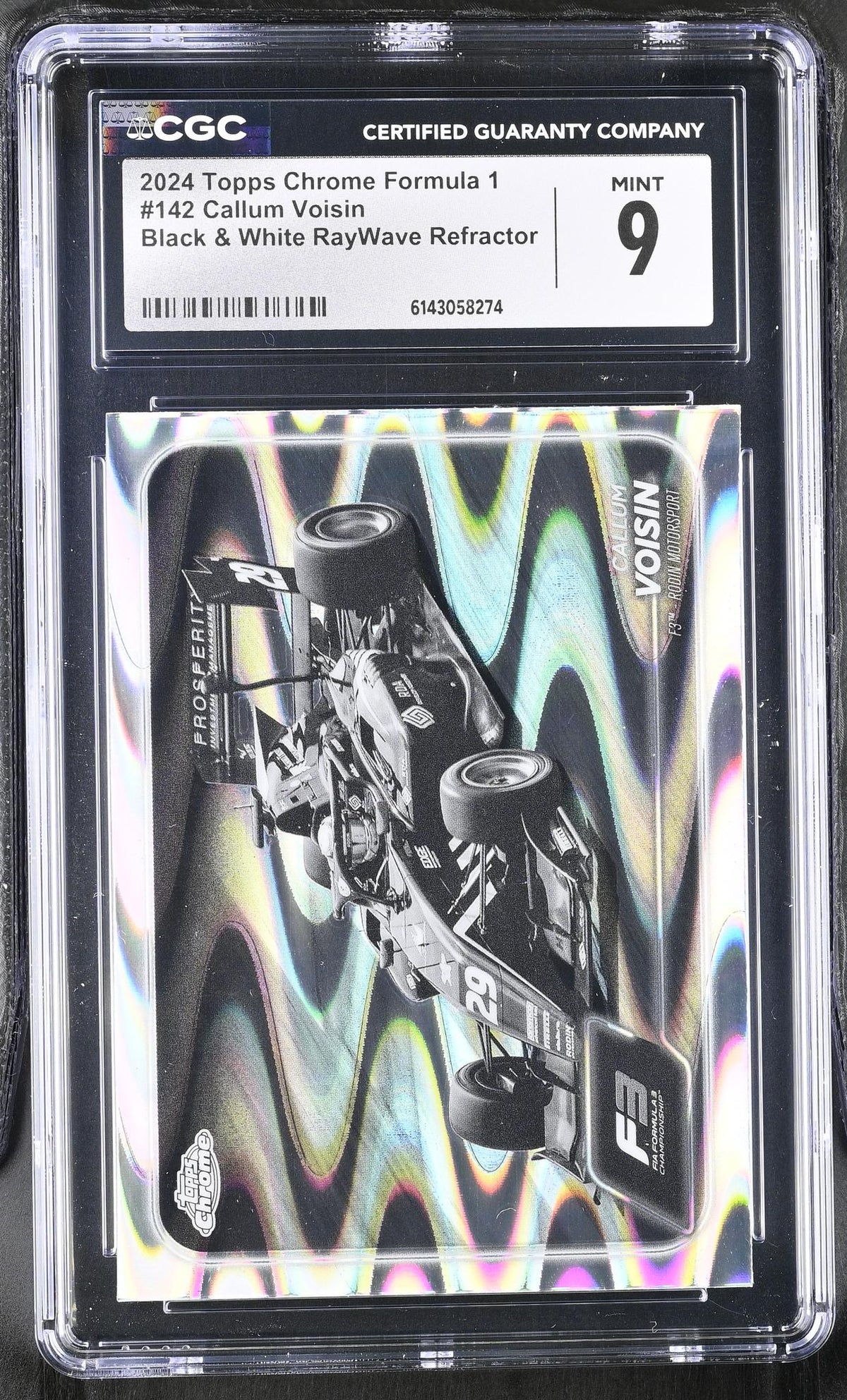 2024 Topps Chrome #142 Callum Voisin Black & White RayWave Refractor CGC 9