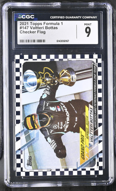 2021 Topps Chrome #147 Valtteri Bottas Checker Flag CGC 9