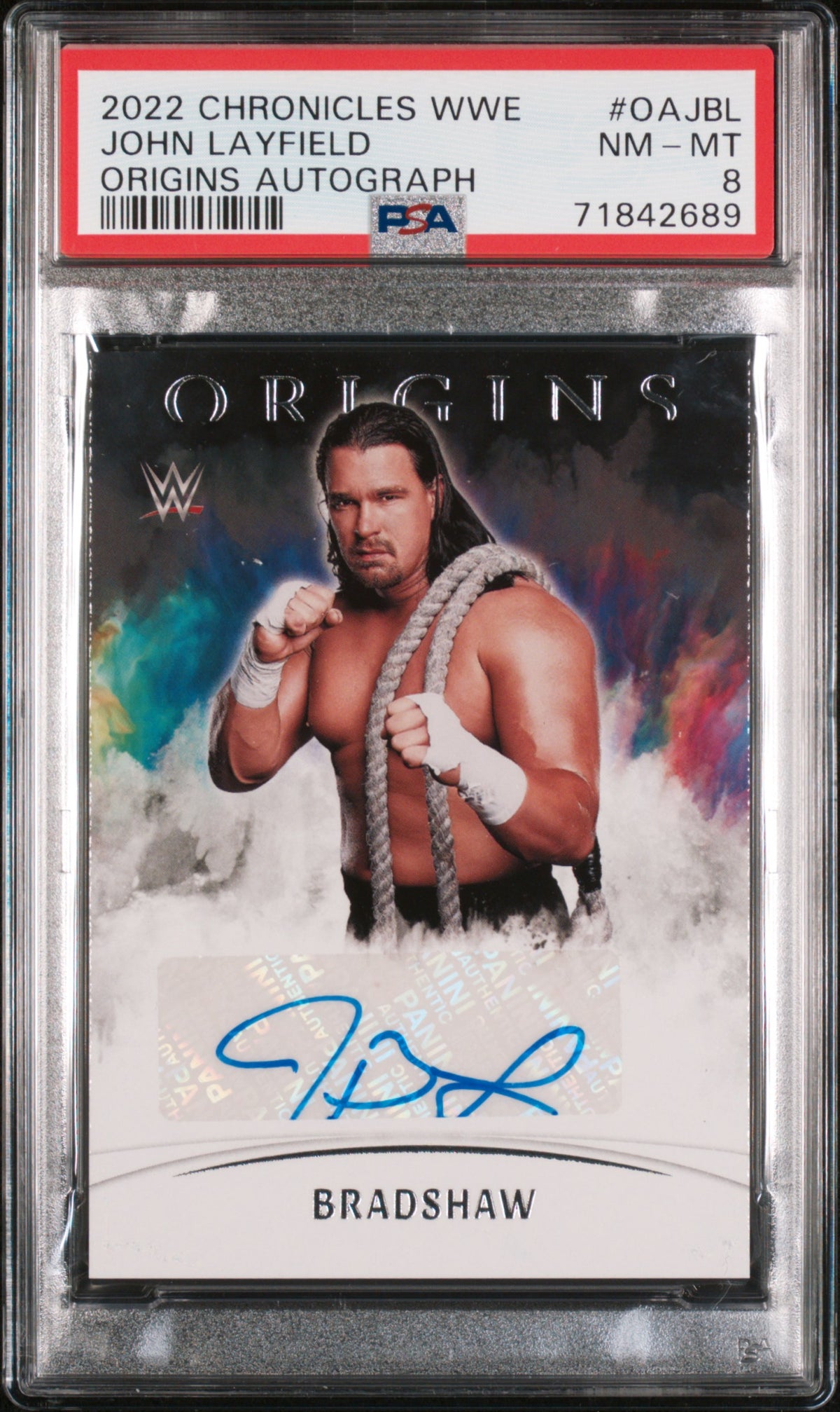 2022 Chronicles WWE John Layfield Origins Autograph #OAJBL PSA 8