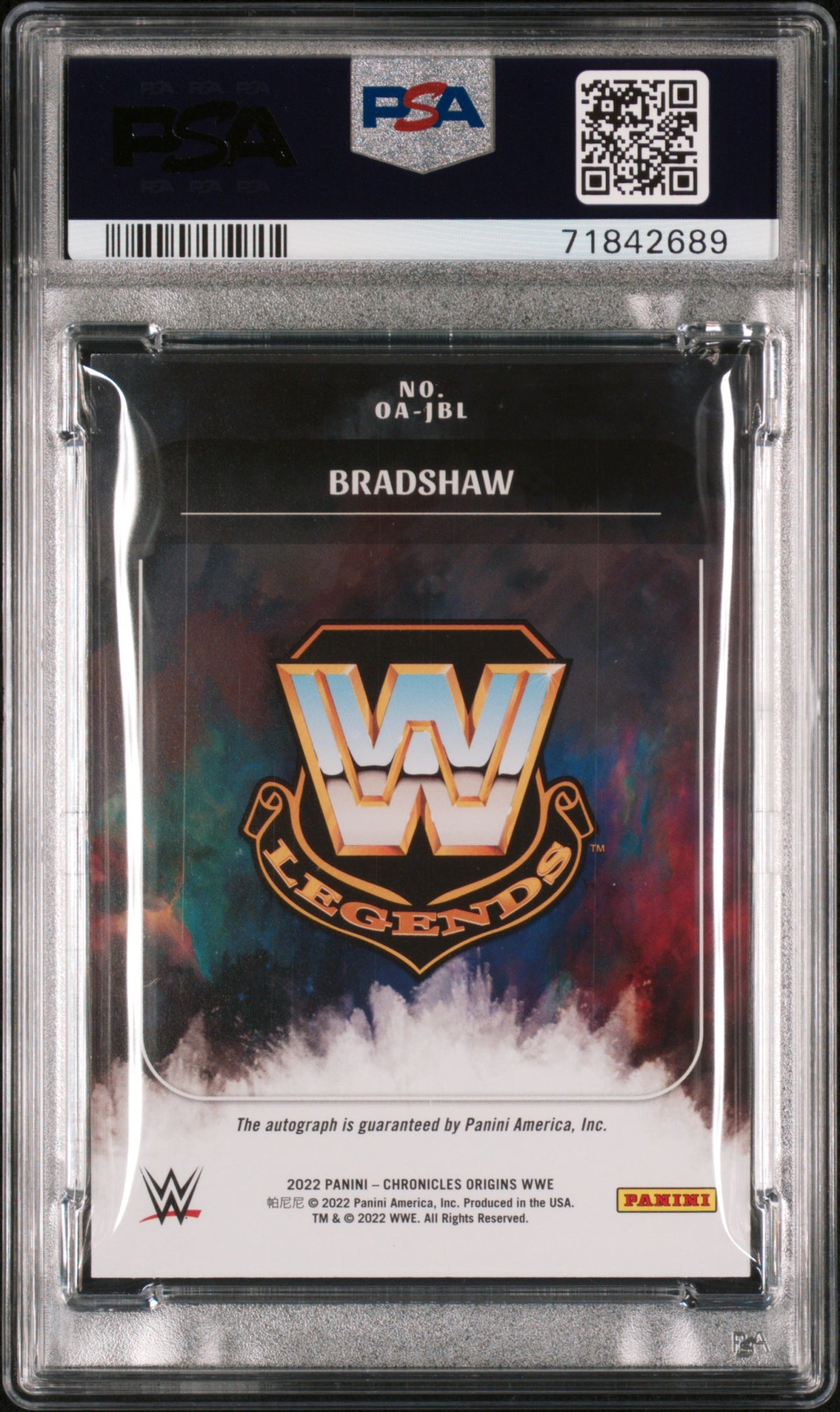 2022 Chronicles WWE John Layfield Origins Autograph #OAJBL PSA 8