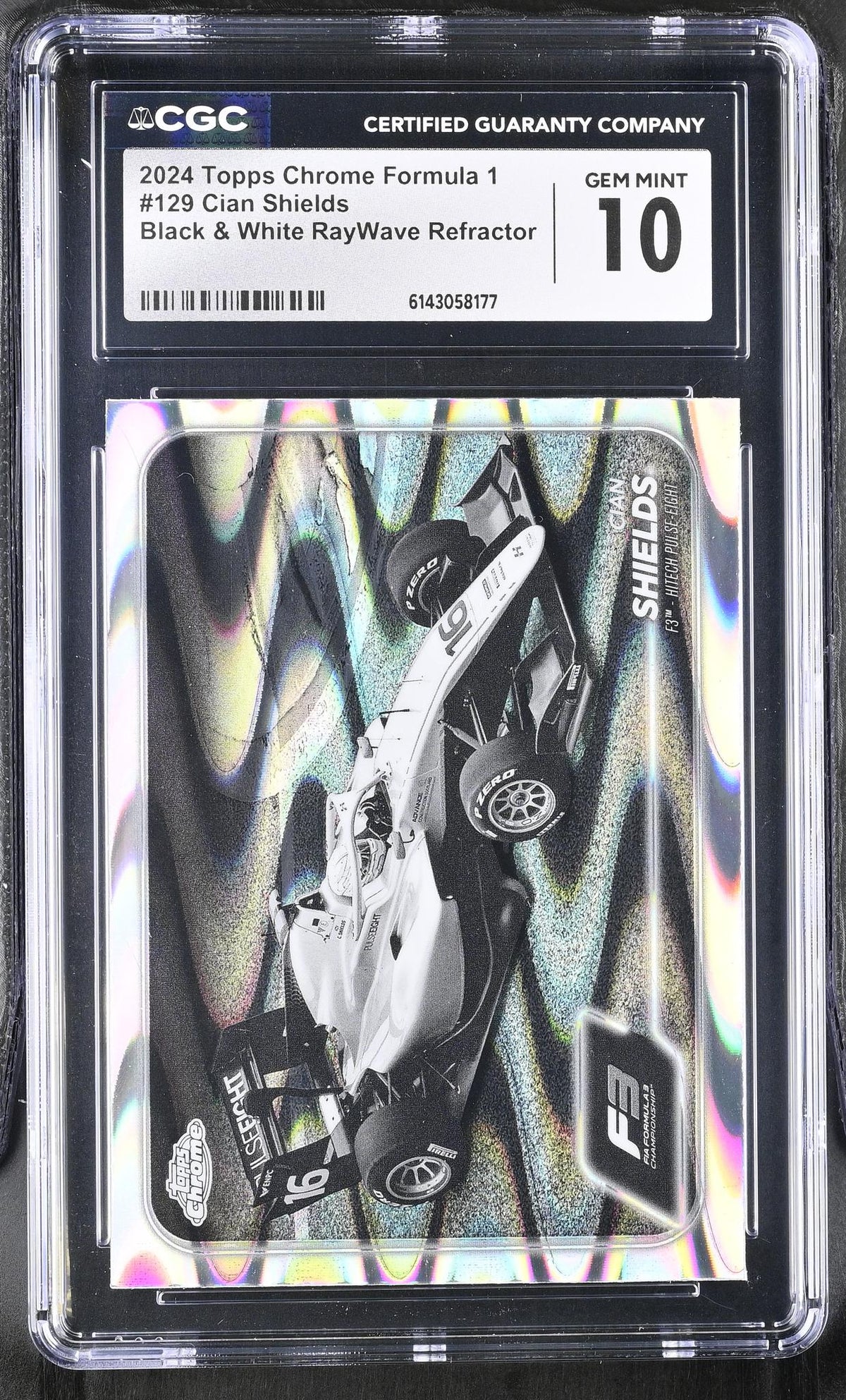 2024 Topps Chrome #129 Cian Shields Black & White RayWave Refractor CGC 10