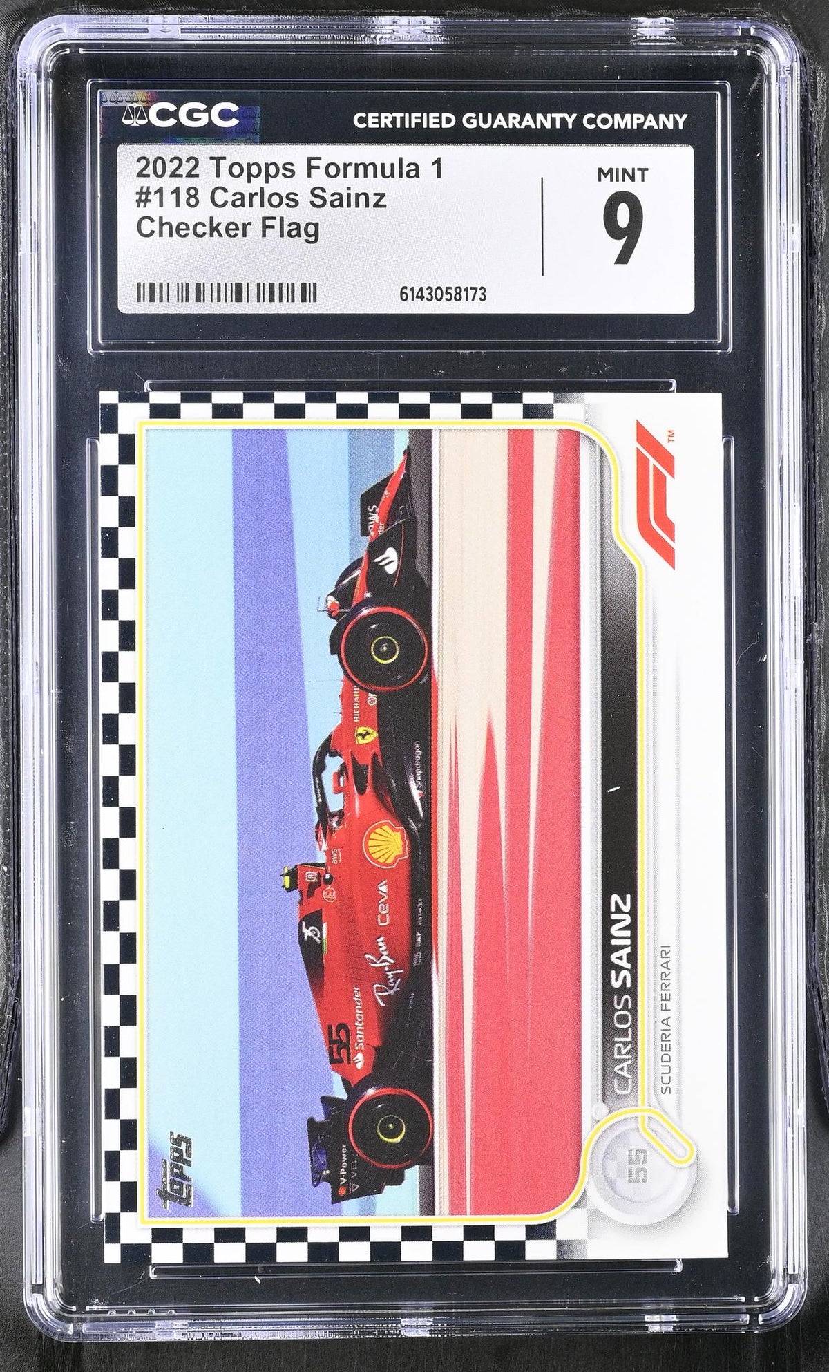 2022 Topps #118 Carlos Sainz Checker Flag CGC 9